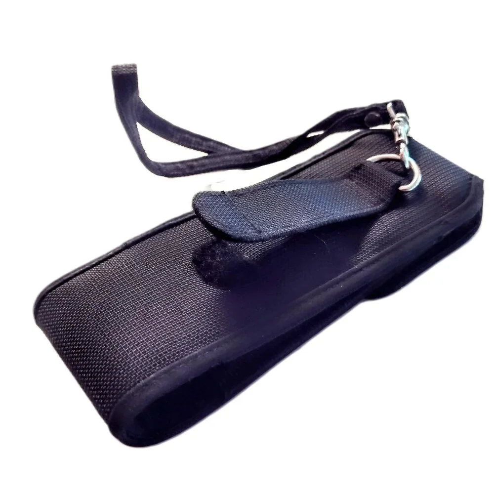 Men's Black Canvas Phone Case/Belt Holster ~ Detachable Strap ~ Expandable Sides